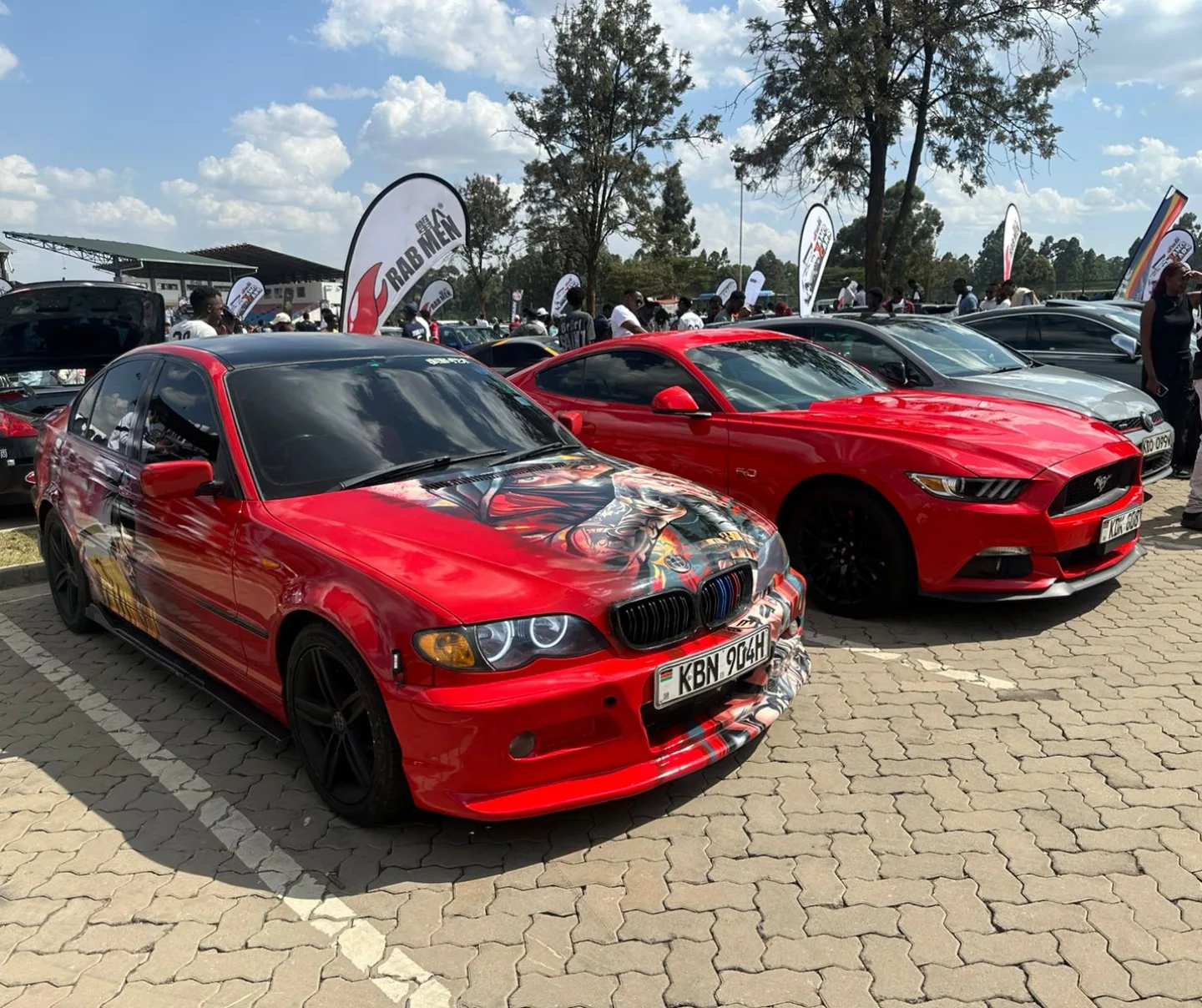 Custom Setik cars at a Kenyan car meet